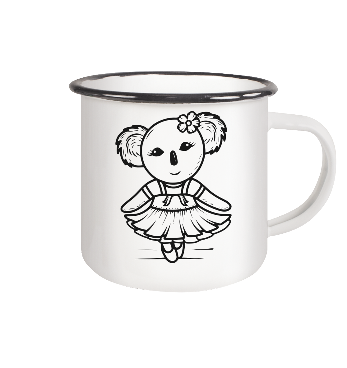 Koala Girl - Emaille Tasse (Black)