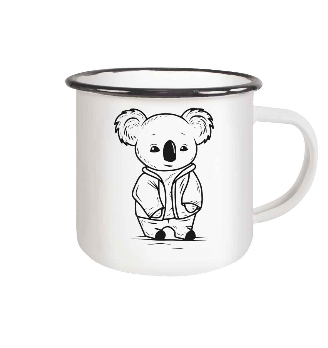 Koala Dad - Emaille Tasse (Black)